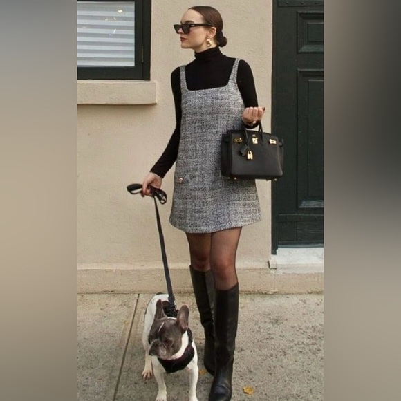 Banana Republic Tweed Dress, Sleeveless V Neck 6 - Picture 3 of 10